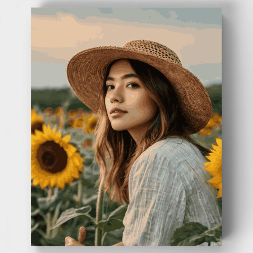 Sunflower Field Portrait - Paint by Numbers Kit