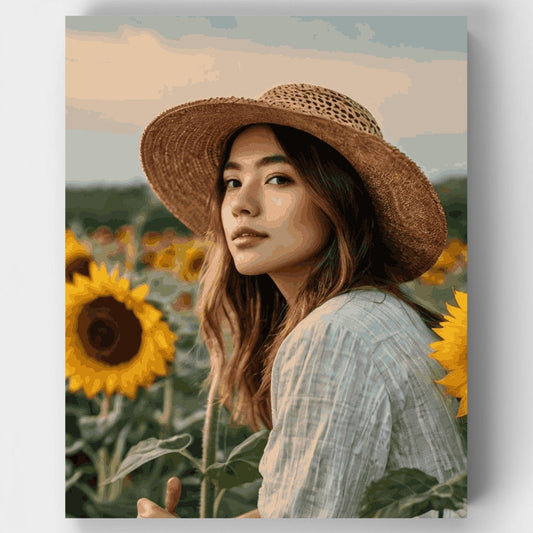 Sunflower Field Portrait - Paint by Numbers Kit
