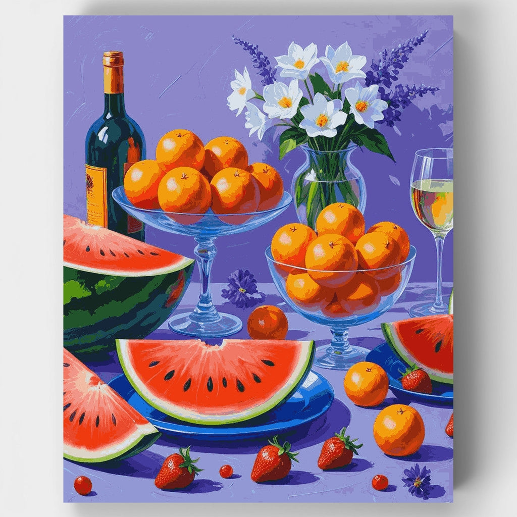 Frutas de verano y vino - Kit de pintura por números — Estándar
