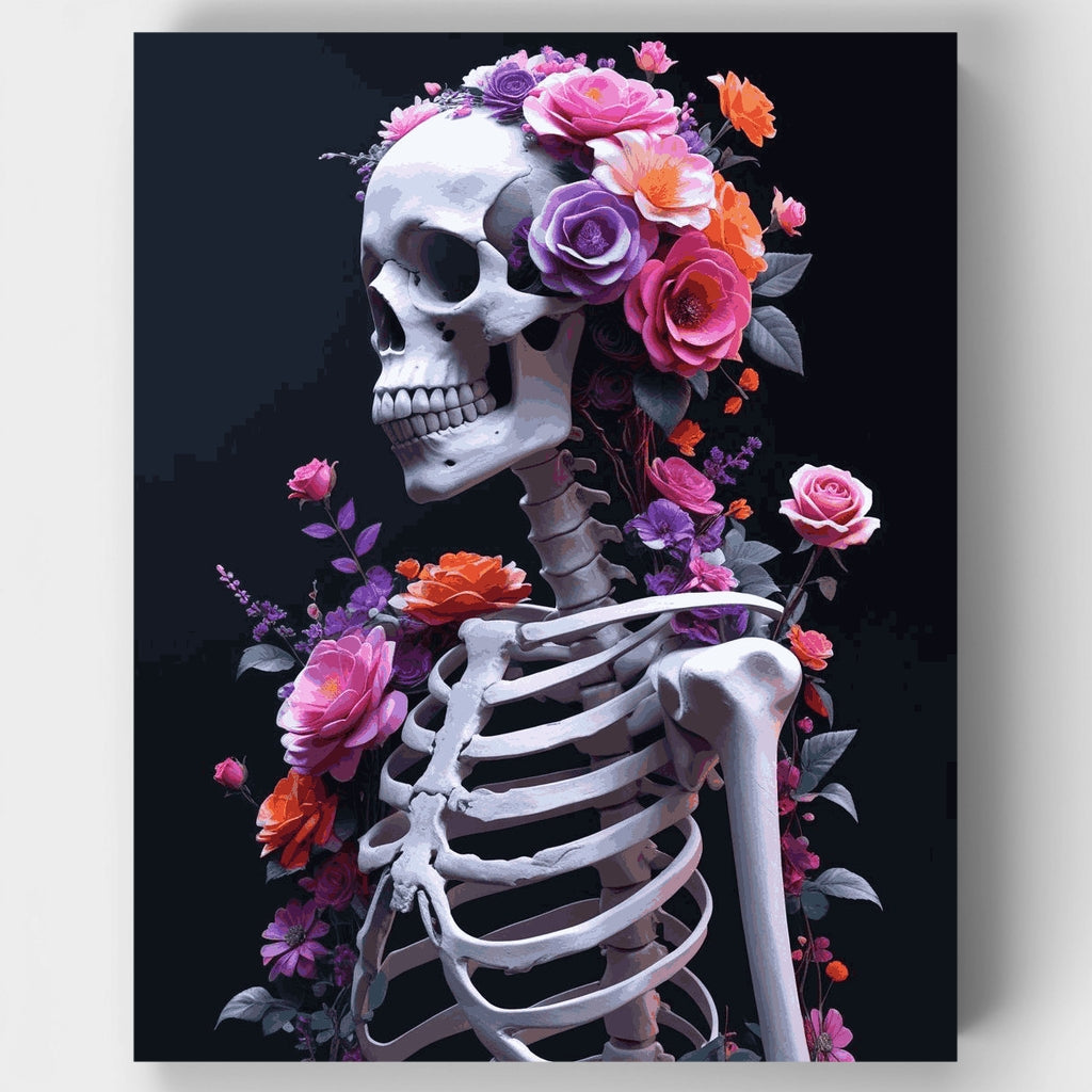 Floral Skeleton Art - Paint by Numbers Kit