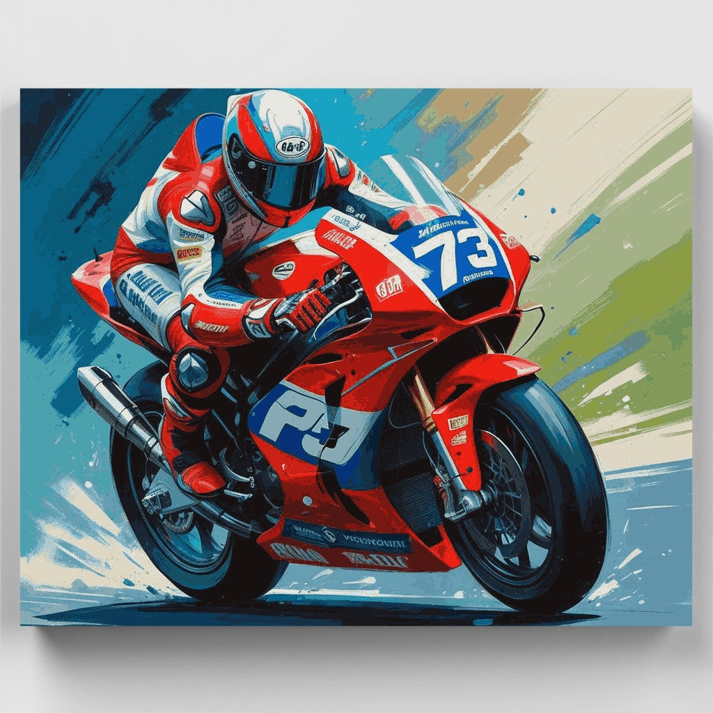 Kit de pintura por números: Motociclista dinámico — Estándar