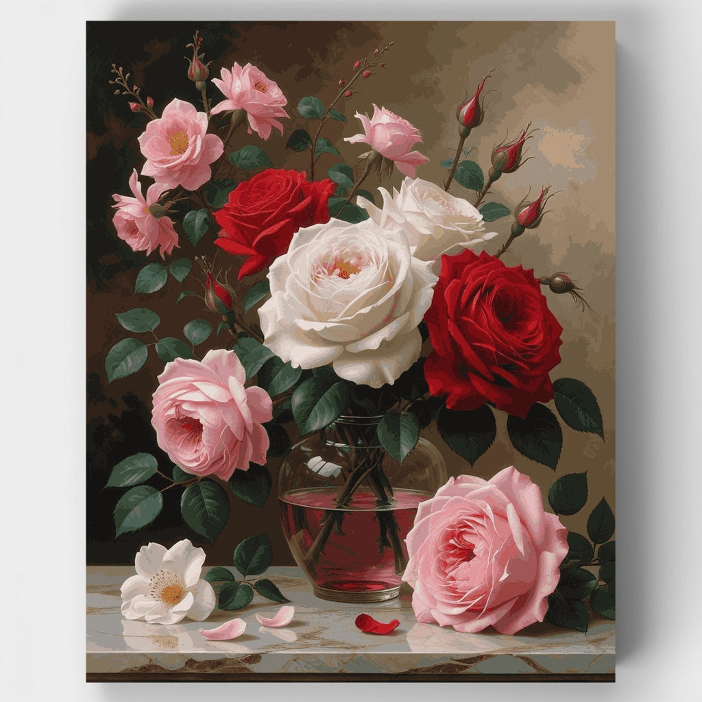 Arreglo de rosas victorianas - Kit de pintura por números — Estándar