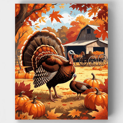 Autumn Turkey Farm - Paint by Numbers Kit