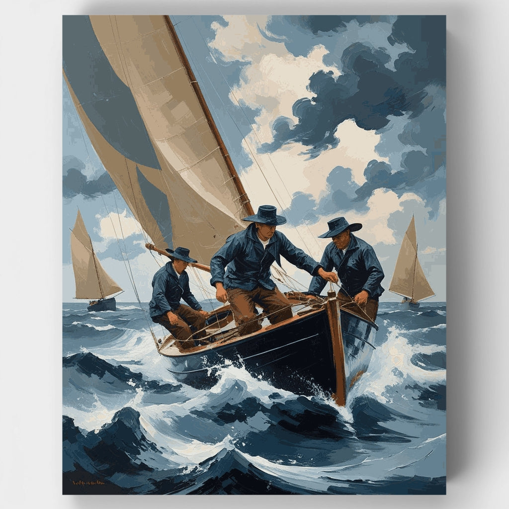 Kit de pintura por números - Aventura en velero vintage — Estándar