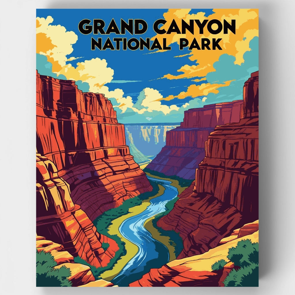 Kit de pintura por números - Vista del valle del río en el Gran Cañón — Estándar