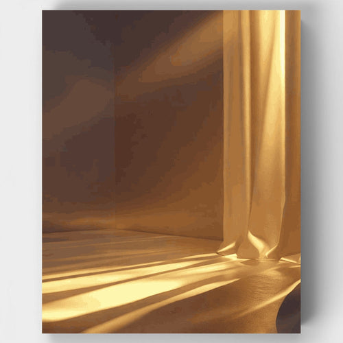 Golden Sunlight and Curtains - Paint by Numbers Kit