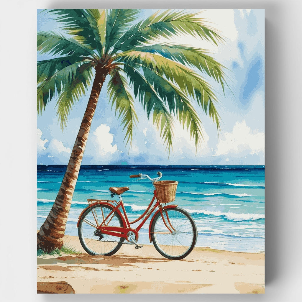Beach Paradise Bicycle - Paint by Numbers Kit