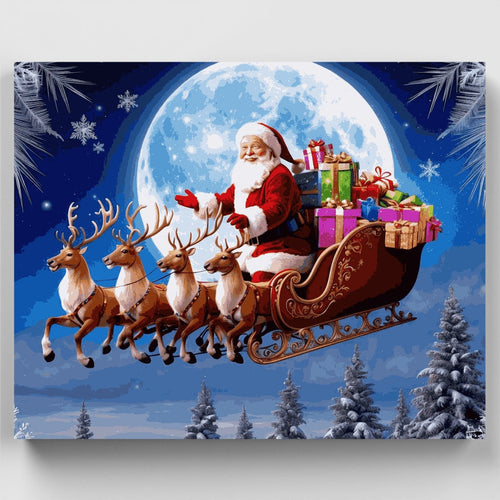 Santa's Magical Christmas Eve Flight - Paint by Numbers Kit