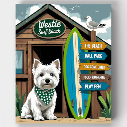 Westie Surf Shack - Paint by Numbers Kit