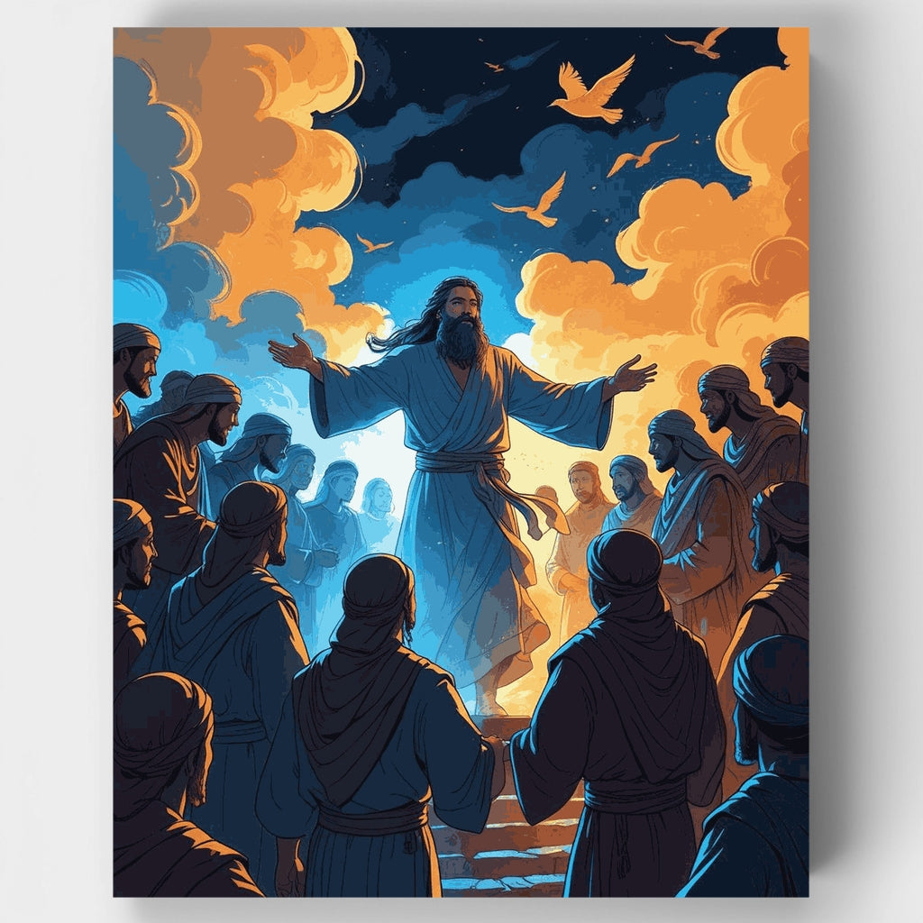 Jesús enseñando a los discípulos - Kit de pintura por números — Estándar