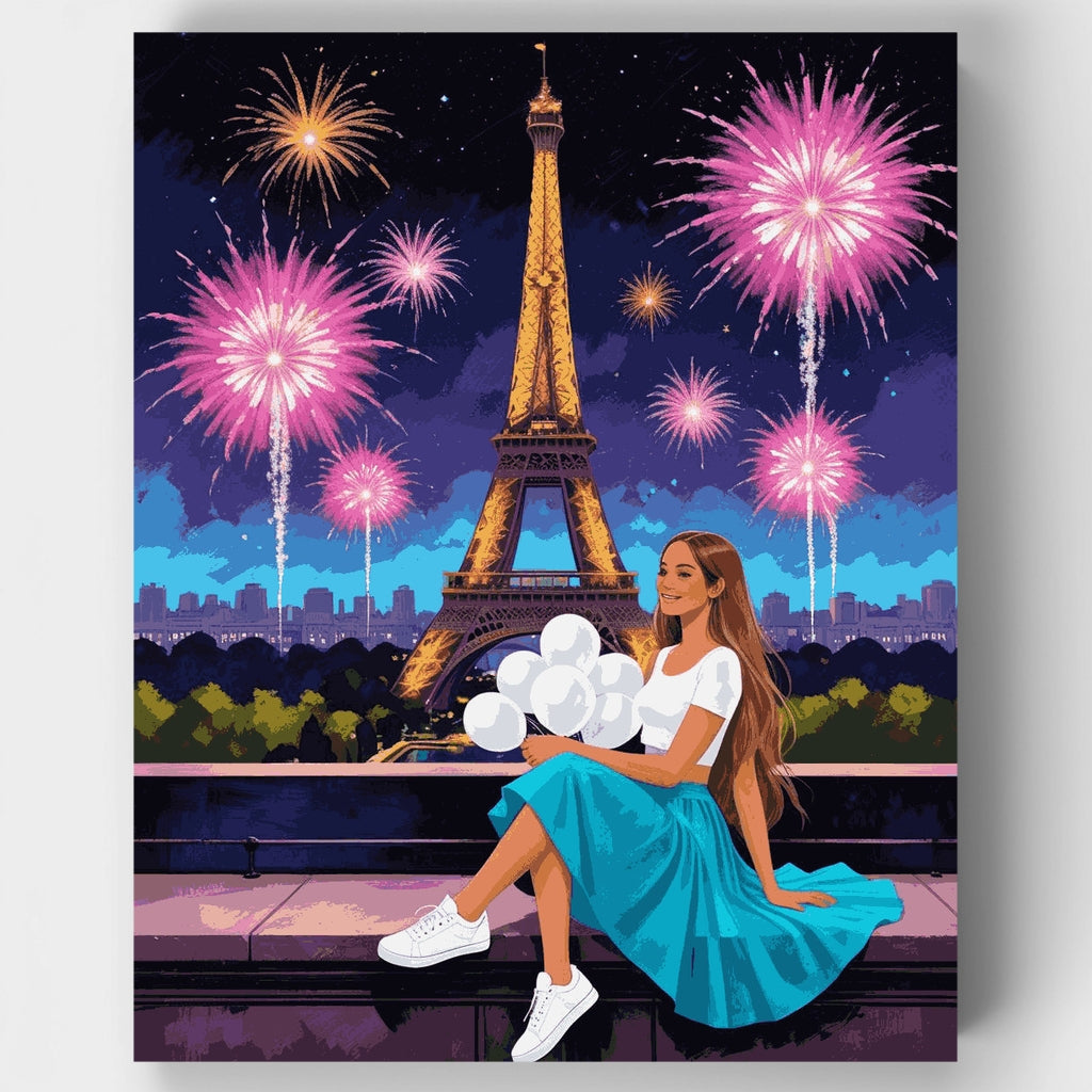 Fuegos artificiales en París - Kit de pintura por números — Estándar