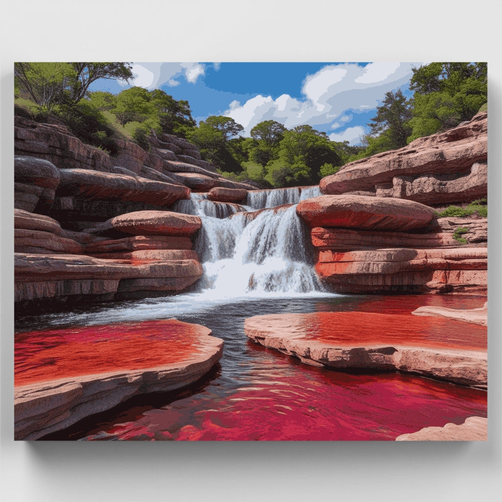 Cascada de Red Rock - Kit de pintura por números — Estándar