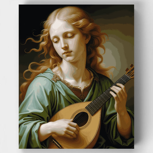 Angel with Lute - Paint by Numbers Kit
