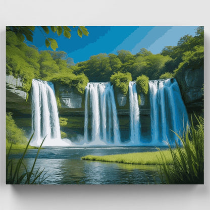 Plitvice Lakes Waterfalls - Paint by Numbers Kit