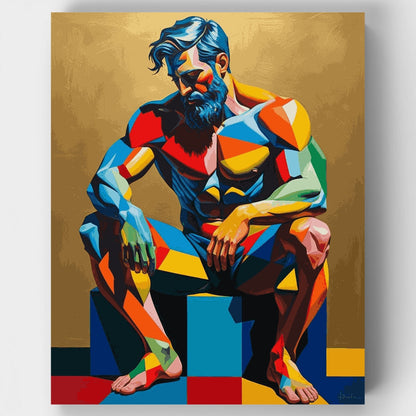 Colorful Geometric Male Figure - Paint by Numbers Kit