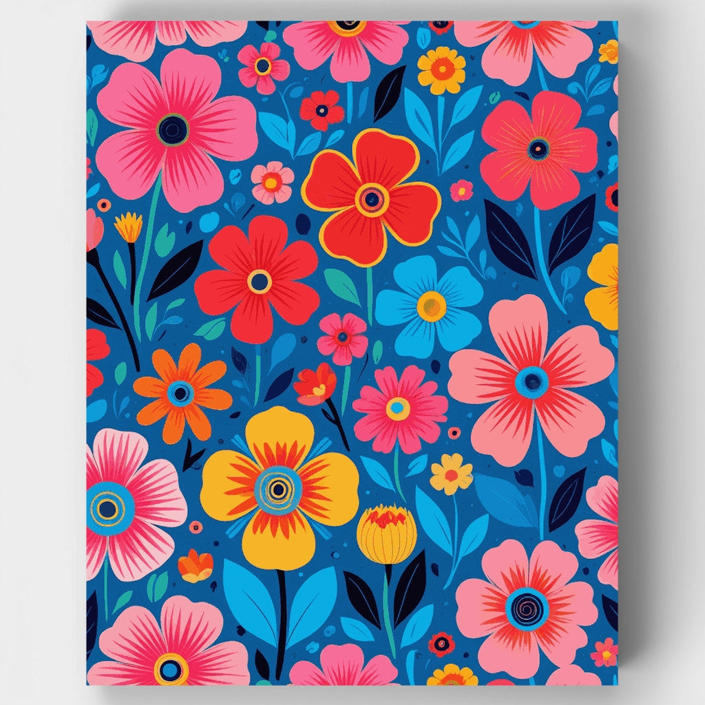 Flores vibrantes de verano - Kit de pintura por números — Estándar