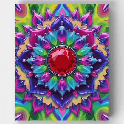 Radiant Gemstone Mandala - Paint by Numbers Kit