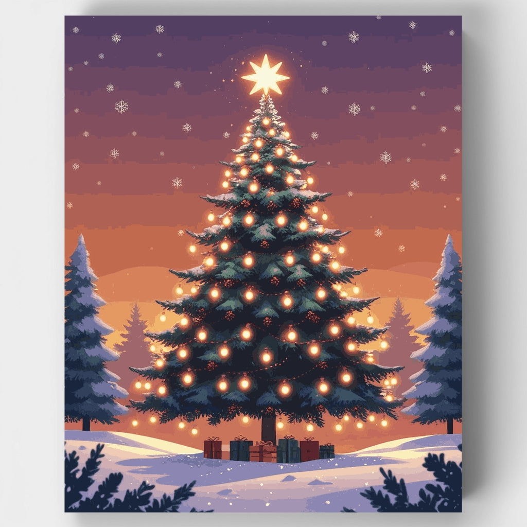 Kit de pintura por números - Árbol de Navidad festivo — Estándar