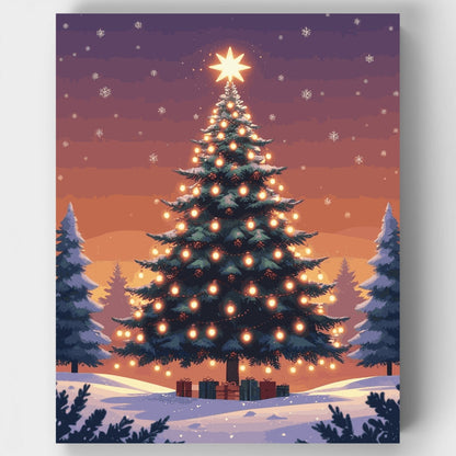 Festive Christmas Tree - Paint by Numbers Kit