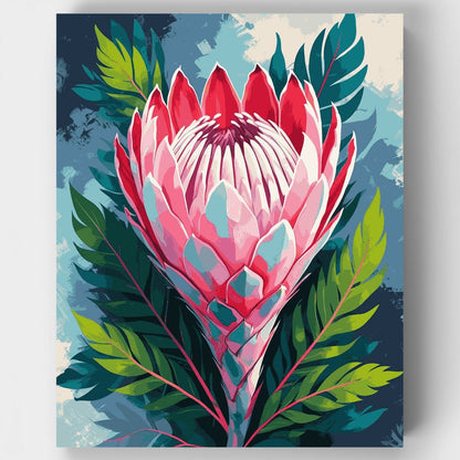 Vibrant Protea Flower - Paint by Numbers Kit