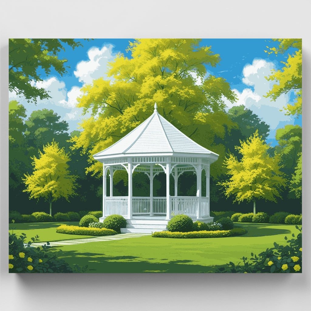 Paraíso en el cenador del jardín - Kit de pintura por números — Estándar
