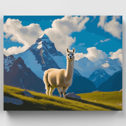 Llama in Mountain Meadow - Paint by Numbers Kit