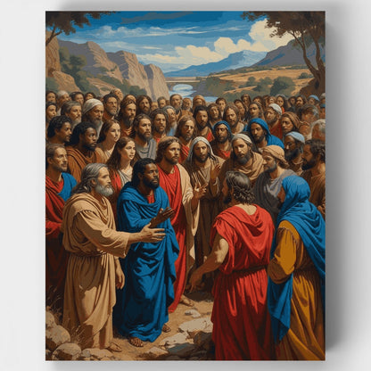 Biblical Gathering in Ancient Landscape - Paint by Numbers Kit