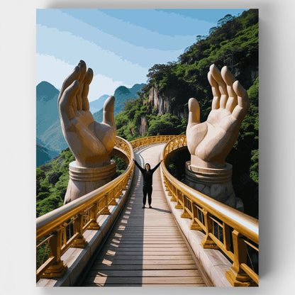Golden Hands Bridge in Vietnam - Paint by Numbers Kit