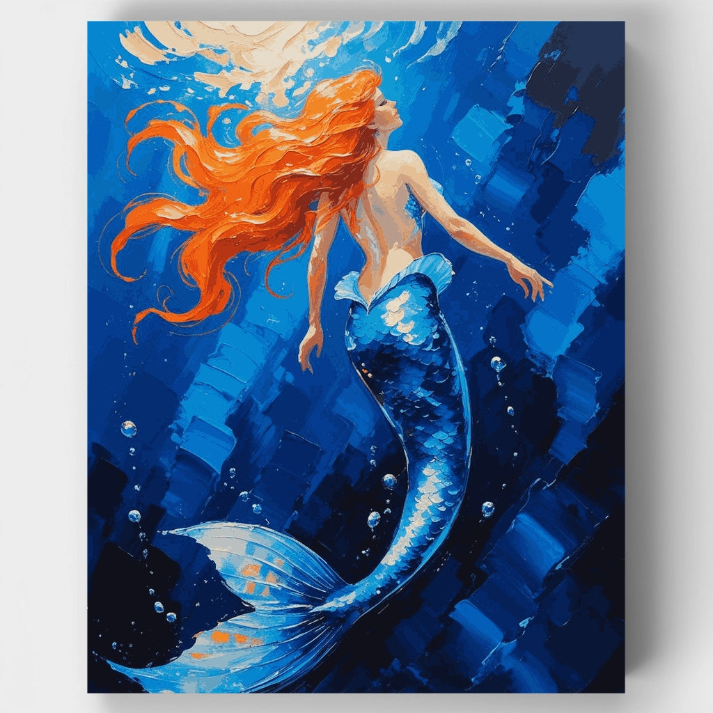Enchanting Mermaid Swimming Underwater - Paint by Numbers Kit