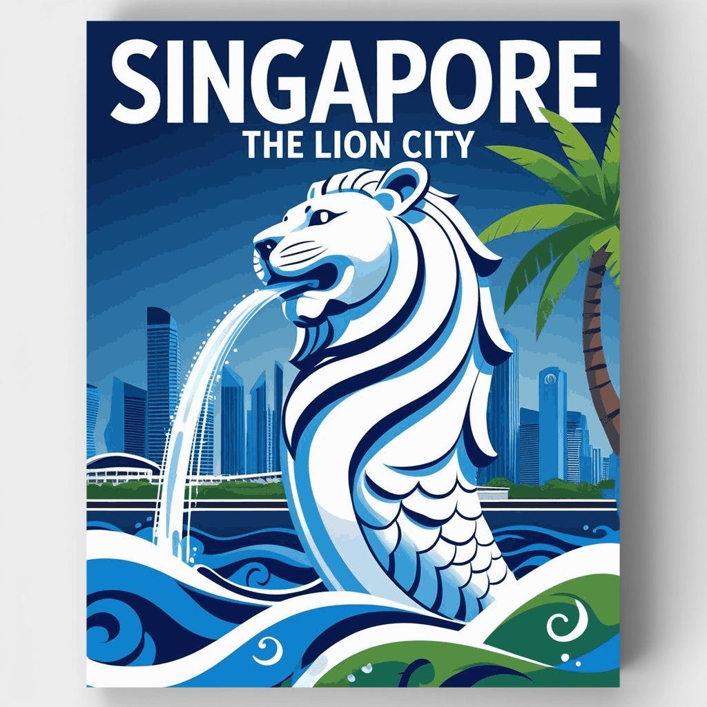 Singapur, la Ciudad del León - Kit de pintura por números — Estándar