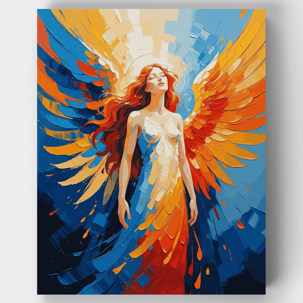 Ángel con alas de fuego - Kit de pintura por números — Estándar
