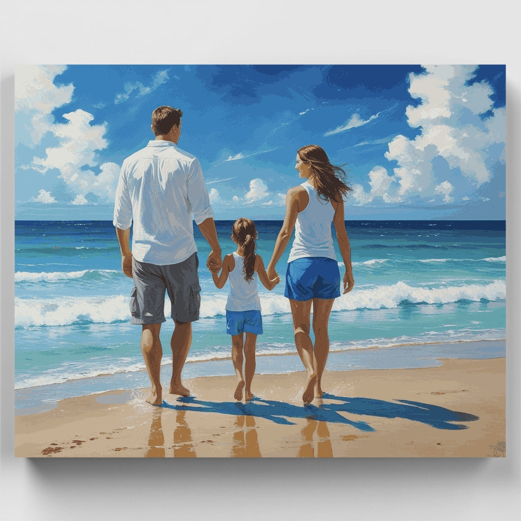 Momento familiar junto al mar - Kit de pintura por números — Estándar