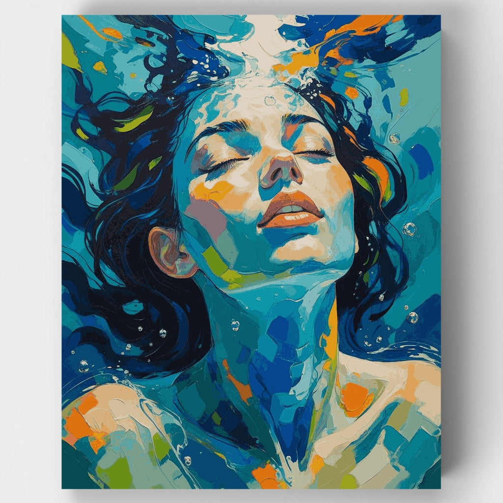 Retrato submarino sereno - Kit de pintura por números — Estándar