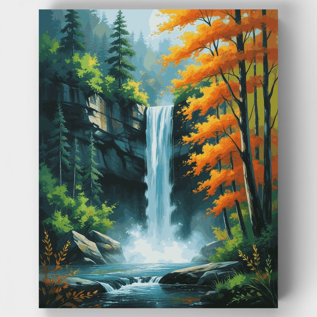 Cascada de otoño - Kit de pintura por números — Estándar