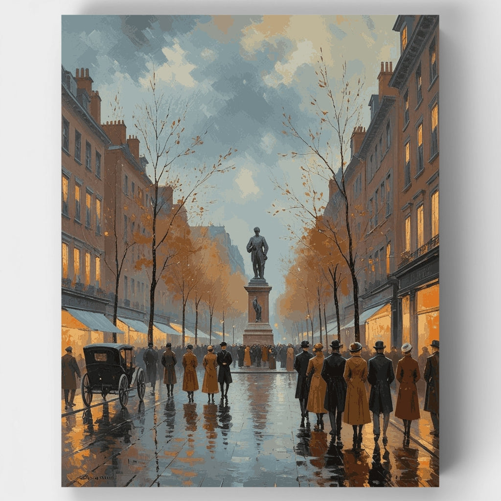 Escena callejera parisina con monumento - Kit de pintura por números — Estándar