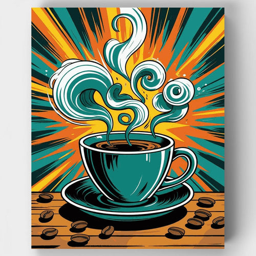 Energetic Coffee Swirls - Paint by Numbers Kit