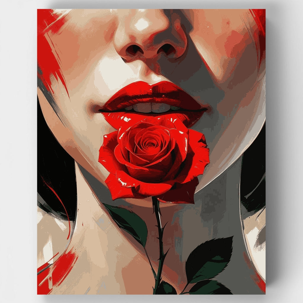Retrato de rosa roja - Kit de pintura por números — Estándar