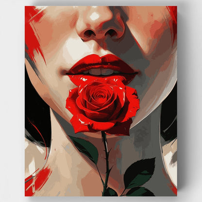 Red Rose Portrait - Paint by Numbers Kit