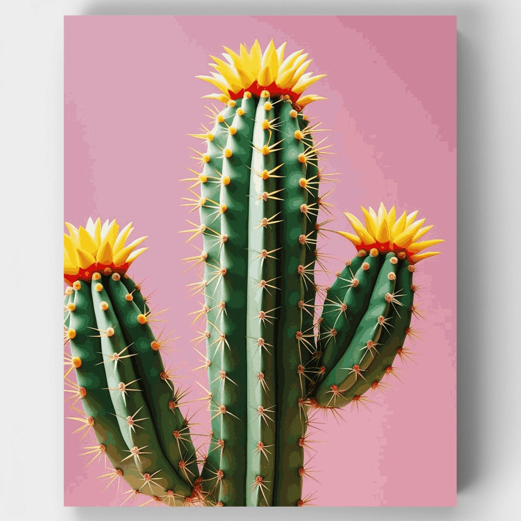 Kit de pintura por números - Jardín de cactus florecientes — Estándar