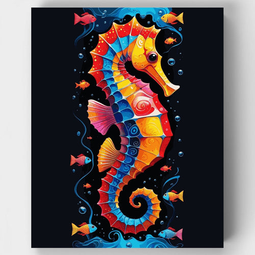Vibrant Seahorse Underwater Fantasy - Paint by Numbers Kit