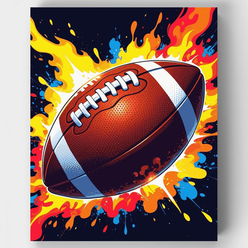 Football on Fire - Paint by Numbers Kit