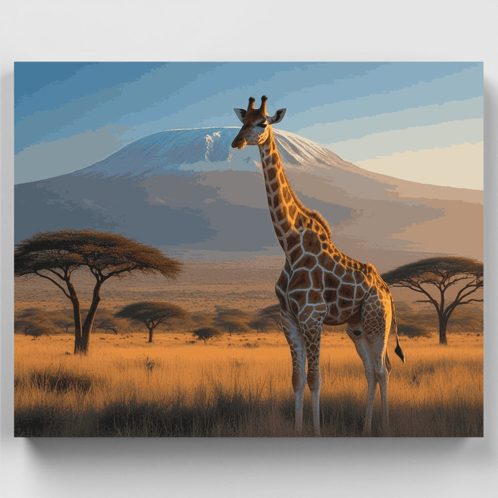 African Safari Giraffe - Paint by Numbers Kit