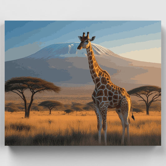 African Safari Giraffe - Paint by Numbers Kit
