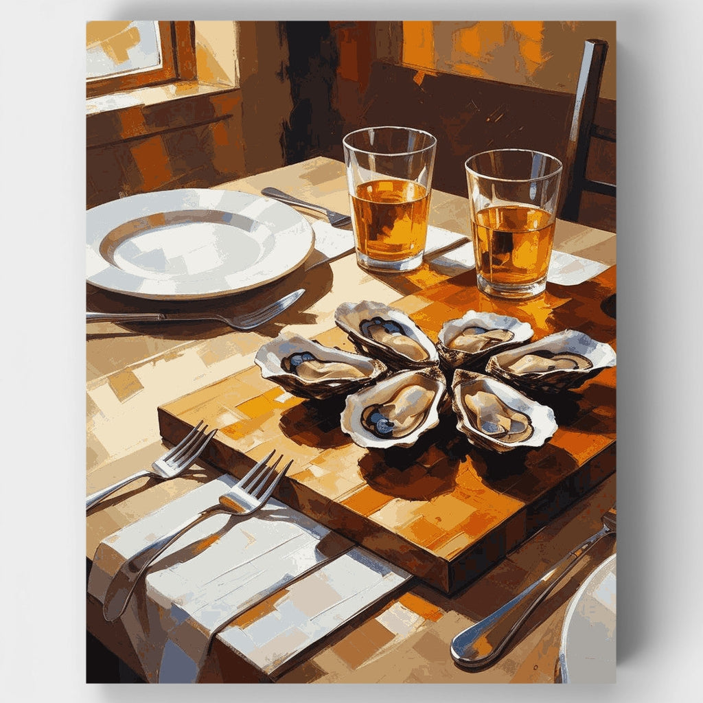 Ostras y whisky - Kit de pintura por números — Estándar