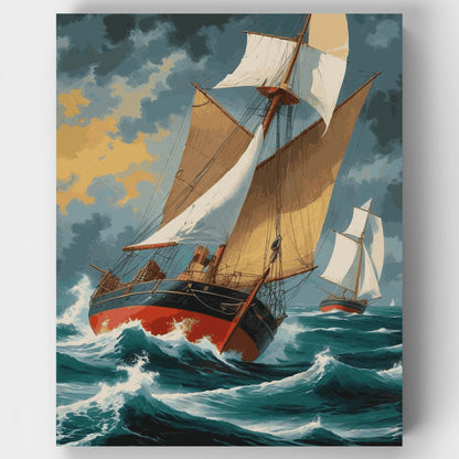 Stormy Seas Sailing Adventure - Paint by Numbers Kit