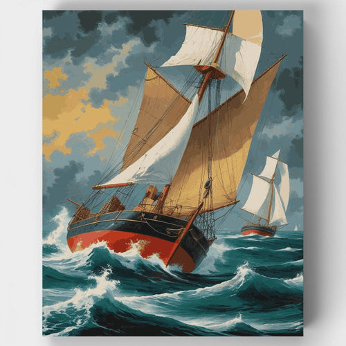 Stormy Seas Sailing Adventure - Paint by Numbers Kit