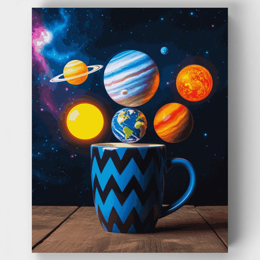 Solar System Coffee - Paint by Numbers Kit