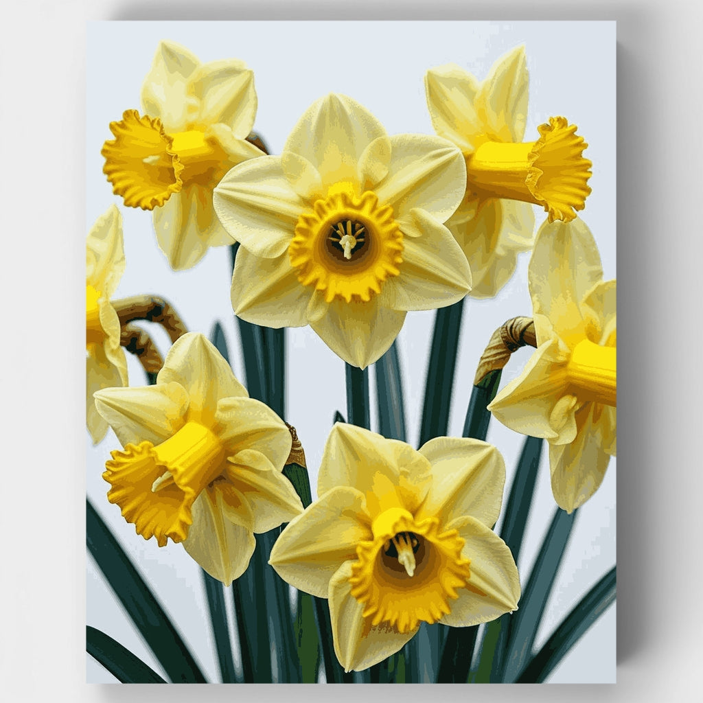 Bright Yellow Daffodils - Paint by Numbers Kit