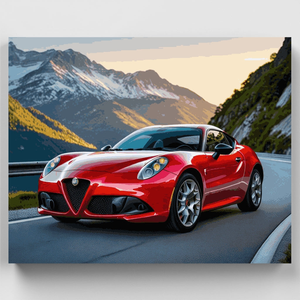 Kit de pintura por números - Alfa Romeo rojo alpino — Estándar