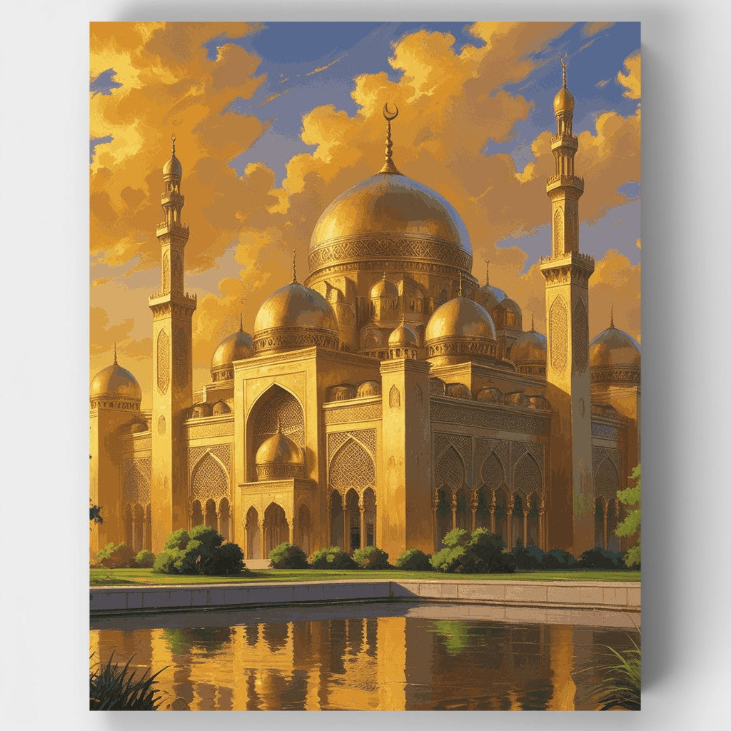 Golden Mosque at Sunset - Paint by Numbers Kit